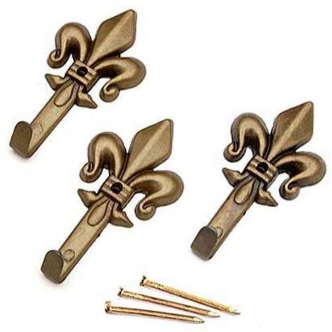 Gancio per quadri giglio 47 mm - bronzo - blister 3 pezzi conf. da 12 cf