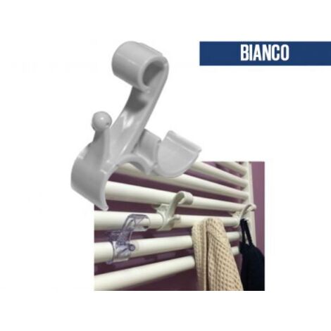 GANCIO PER TERMOARREDO PORTA ACCAPPATOIO ASCIUGAMANI SALVIETTE BIANCO (38447)