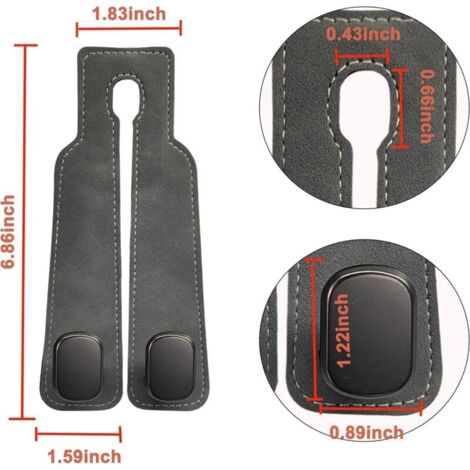 Gancio porta borse per auto, gancio portaoggetti per schienale del sedile auto (Grigio - set da 4)