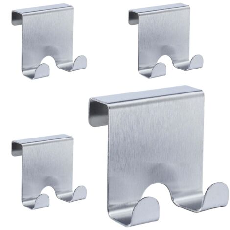 Gancio porta in acciaio inox - 4 pz