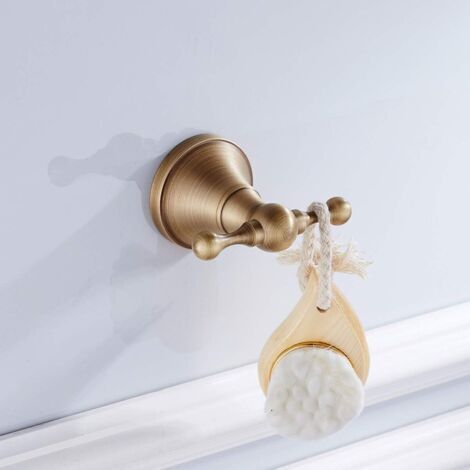 Gancio portasciugamani, appendiabiti in ottone per cucina, bagno e camera da letto, accessori per il bagno, montaggio a parete con vite, bronzo spazzolato