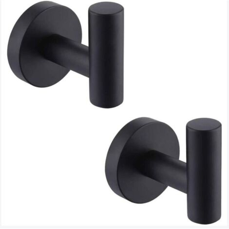 Gancio portasciugamani da parete per il bagno, appendiabiti in acciaio inox SUS304 nero opaco, portasciugamani
