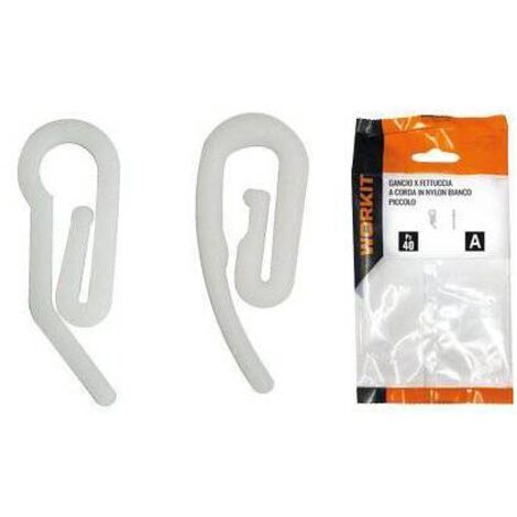 GANCIO X FETTUCCIA A CORDA SELF WORKIT - NYLON BIANCO GRANDE CF=PZ 30 - 5 Confezioni