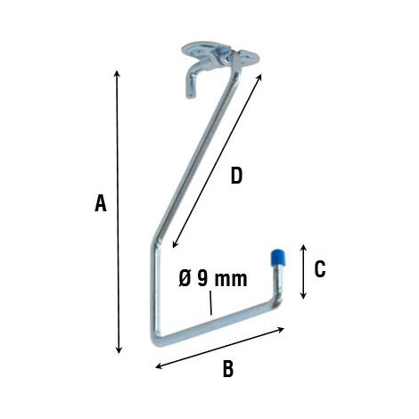 GANCIO ZINCATO 4100 A FORMA L DA SOFFITTO 150 MM- 10,0 pz