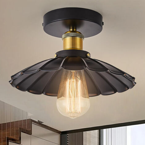 Ganeed 220V RV Vintage Ceiling Light, 2 set E27 Camper Light Fixture with On&Off Switch, Black, 2 Count, Indoor, Living Room, Bedroom, Kitchen