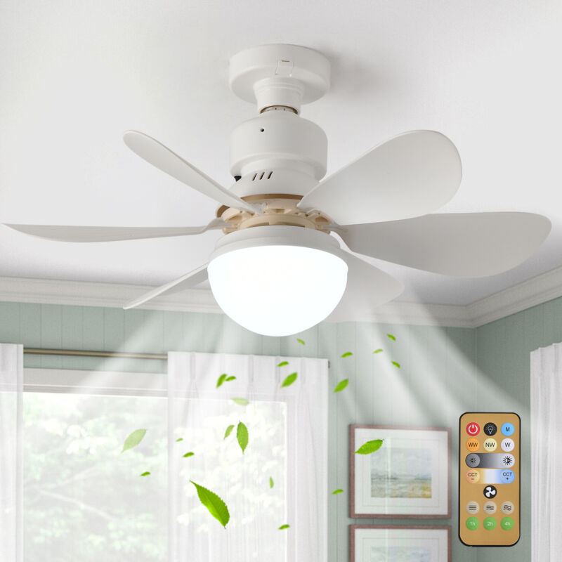 Image of Ganeed - 42cm Ventilatore da Soffitto con Luce e Telecomando, 30W Ventilatore Soffitto led Dimmerabile, Piccolo Ventilatori a Soffitto Silenzioso con