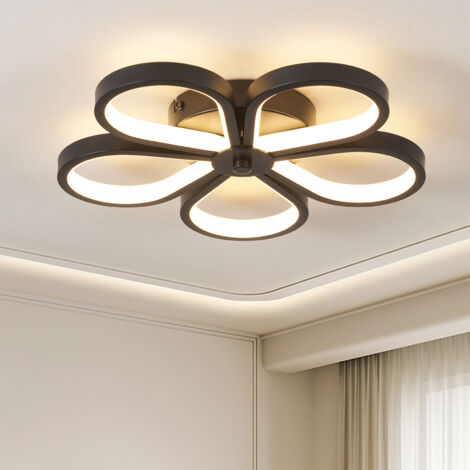 Ganeed Black-Star ring Ceiling Light, 11.81 Inch Modern Low Profile Flush Mount Ceiling Light, 3000K LED Ceiling Light Fixture, Small Ceiling Light for Bedroom, Kitchen, Indoor-Black