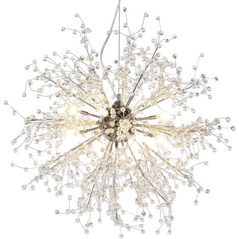Ganeed Chandeliers Firework LED Light Stainless Steel Crystal Pendant Lighting Ceiling Light Fixtures Chandeliers Lighting,Dia 23.5 inch