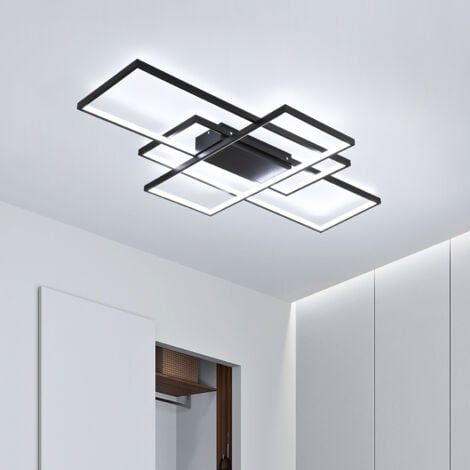 Ganeed Lampada da Soffitto a LED Moderna da 68 W, Lampadario da Soffitto a 3 Quadrati in Alluminio Acrilico, Plafoniera da Soffitto Semplice da Incasso per Sala da Pranzo Studio, Bianco Freddo/6000K