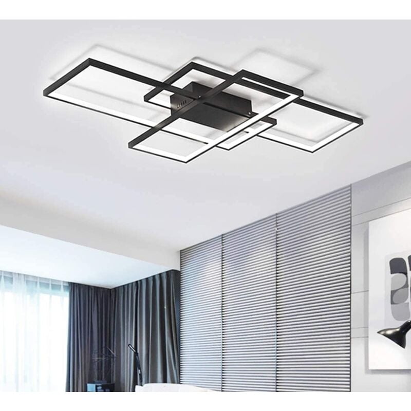 Image of Ganeed - Lampada da Soffitto a led Moderna da 75 w, Lampadario da Soffitto a 3 Quadrati in Alluminio Acrilico, Plafoniera da Soffitto Semplice da