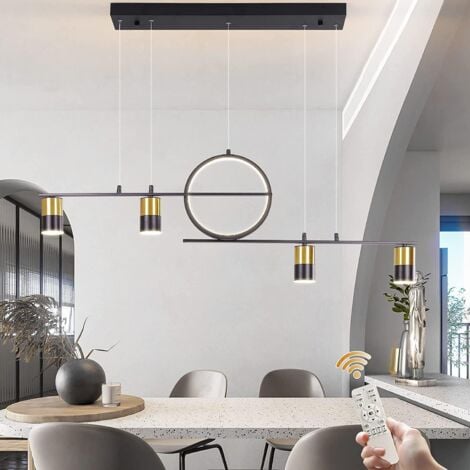 GANEED Lampadario per Tavolo da Pranzo, Lampadario a Sospensione Lineare Dimmerabile con Telecomando, Lampadario a Led Lineare Moderno, Lampadario Lineare per Cucina, Sala da Pranzo