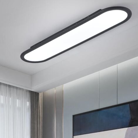 Ganeed Lámpara de techo LED regulable luces de techo largas de espectro completo modernas lámparas planas ultradelgadas para dormitorio cocina, armario, pasillo, Negro 70cm