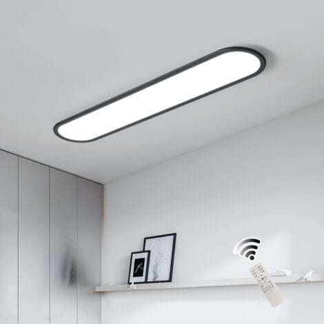 Ganeed Lámpara de techo LED regulable, luces de techo largas de espectro completo, modernas lámparas planas ultradelgadas para dormitorio, cocina, armario, pasillo, Negro
