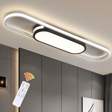 Ganeed LED Ceiling Light Modern Ceiling Lamp Dimmable Ceiling Light with Remote Control 31.49in Linear Ceiling Light for Living Room Kitchen Dining Room Bedroom (Black)