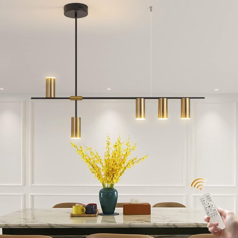 Luminaires suspendus, Lustre led moderne à intensité variable avec spots, Suspension linéaire réglable pour îlot de cuisine Salle à manger Salon