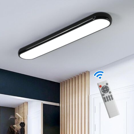 Ganeed Modern LED Ceiling Light,Dimmable Semi Flush Mount Ceiling Light,39.4 in Long Ceiling Light Fixture,Kitchen Lighting Fixtures Ceiling for Office Bedroom Hallway(Black/48W/3000-6500K)