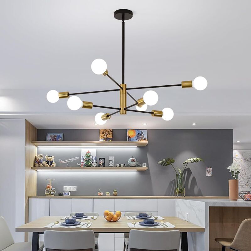 Image of Ganeed Modern Sputnik Chandelier, 8-Light Ceiling&hellip;