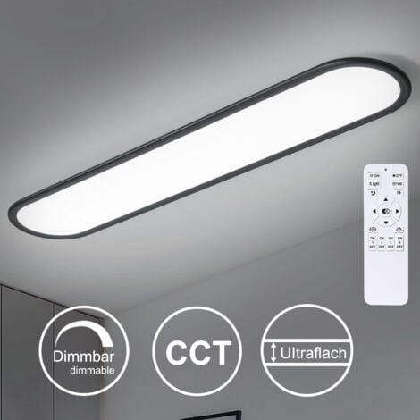 Ganeed Plafoniera a LED, plafoniere lunghe dimmerabili Plafoniere moderne ultra sottili per camera da letto Cucina Armadio Corridoio (Nero)