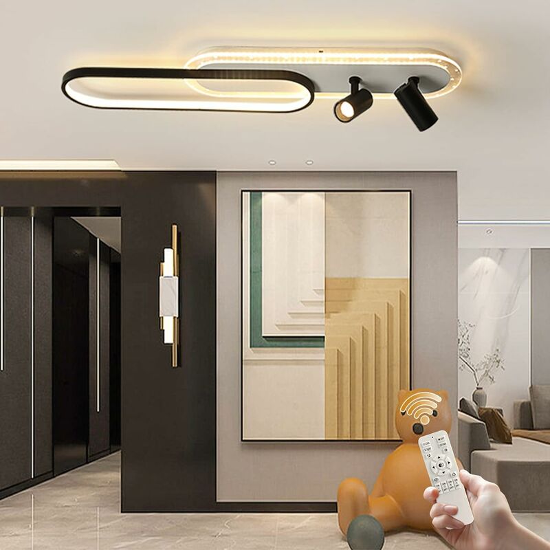 Image of Plafoniera moderna, 2 faretti spot plafoniera a led, plafoniera dimmerabile illuminazione a soffitto in acrilico da incasso per cucina, sala da