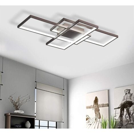 Ganeed Plafoniera, Plafoniere Moderne a LED con 3 Riquadri, 75W Bianco Freddo Design Semplice Montaggio a Filo Acrilico in Alluminio Plafoniere per Cucina Sala da Pranzo Soggiorno Studio,6000K