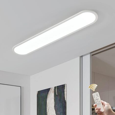 Ganeed Plafonnier LED Dimmable, Plafonniers Longs à Spectre Complet, Luminaire Moderne Ultra Mince à Profil Bas pour Couloir de Placard de Cuisine de Chambre à Coucher,Blanc