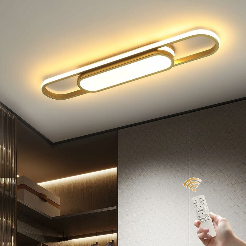 Ganeed - Plafonnier Dimmable, Plafonnier Moderne, Plafonnier led Acrylique Linéaire, Plafonnier Télécommande, Plafonnier pour Salon, Cuisine, Salle à