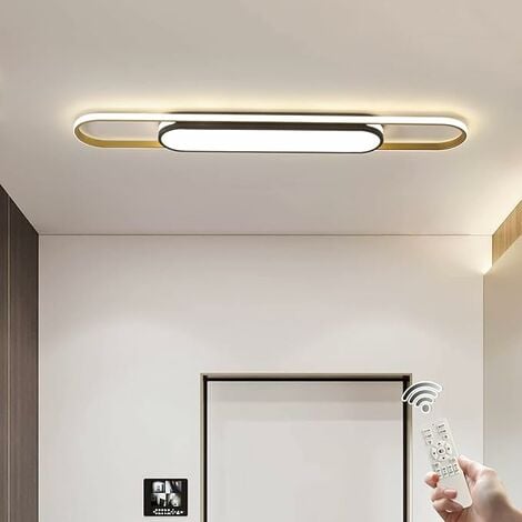 Ganeed Plafonniers LED Éclairage de Plafond modernes à encastrer Dimmable LED 48W Plafonnier avec télécommande Acrylique linéaire Lampe de Plafond Luminaire pour salon Cuisine Salle à manger Chambre