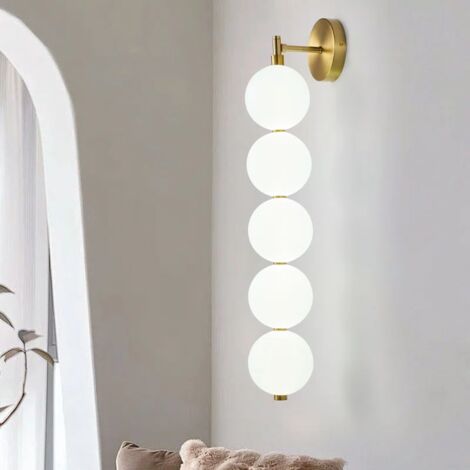 Ganeed Wall Lamp Lighting Fixtures Brass Wall Mount with Acrylic Shade for Porch Bedroom Kitchen Living Room Wall Sconces(5 Heads)