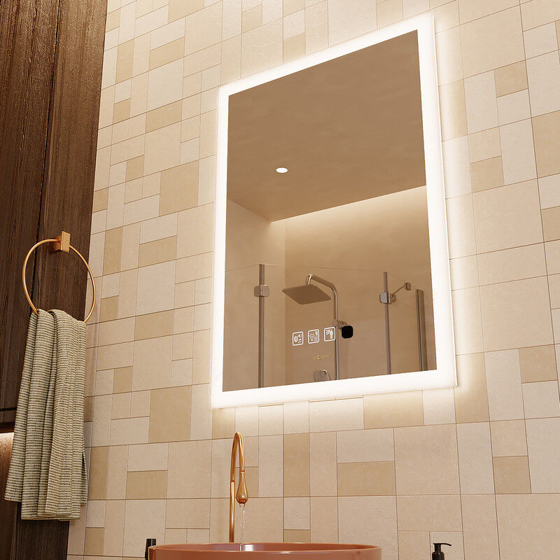 Ganpe - Miroir de Salle de Bain à led avec détecteur de Mouvement et Bluetooth, éclairage à intensité Variable, Montage Mural, Anti-buée IP44,