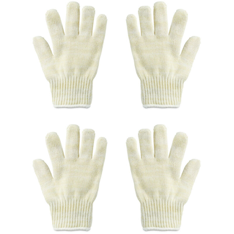 Gant anti-chaleur, résistants à la chaleur Mitaines,four, cheminée, résistant à la chaleur jusqu'à 300°C, taille universelle, beige(4 pcs)