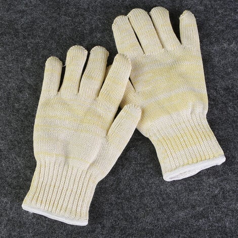 ENSOLEILLE Gant anti-chaleur, four, cheminée, résistant à la chaleur jusqu'à 300°C, taille universelle, beige（2 paires）