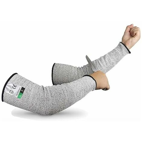 Gant Anti Coupure Gants de Travail Protection de Niveau 5 et Certifié EN388 Gants Jardinage Gants Résistants Aux Coupures Pour L'écaillage D'huîtres, Le Soudage, 2PCS (40cm)