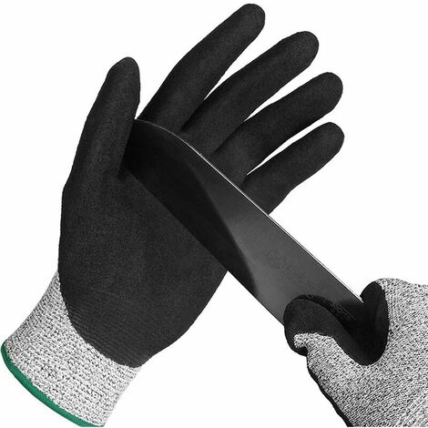 Gant Anti Coupure,Gant Huitre La Protection De Niveau 5 En Treillis Métallique En Acier inoxydable Convient Aux Gants De Travail Pour Les Huîtres,La coupe De Viande, Le Jardinage Et La Sculpture(M)