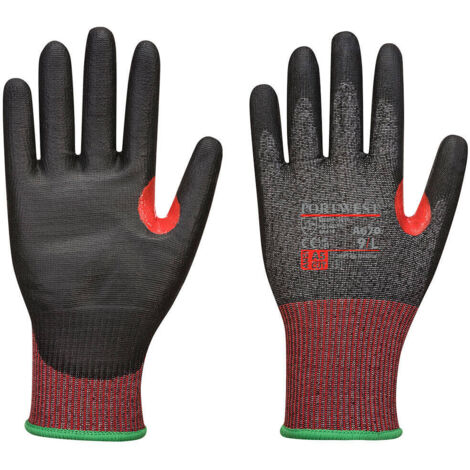 Gant anti-coupures cuir AHR13 couleur : Noir taille S - PORTWEST