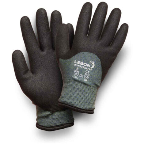 Gant anti-froid anti-coupure LEBON WINTERSAFE taille 8 enduit PVC gris/noir paire