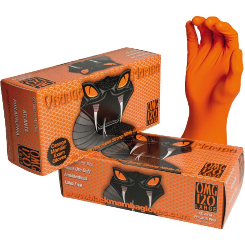 CBM - Gant Black Mamba nitrile orange Std - Boîte de 100 Taille m - 7/8