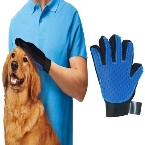 GANT BROSSE CARDER ENLÈVE LES POILS MASSAGE POUR CHIENS ET CHATS NETTOYAGE