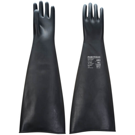 Gant Caooutchouc Latex Lourd 60 cm couleur : Noir taille L - PORTWEST