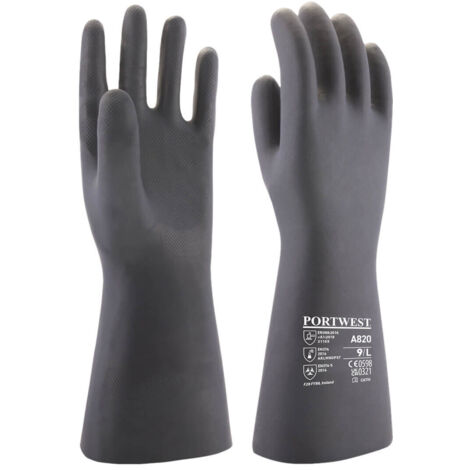 Gant Chimie Néoprène couleur : Noir taille L - PORTWEST