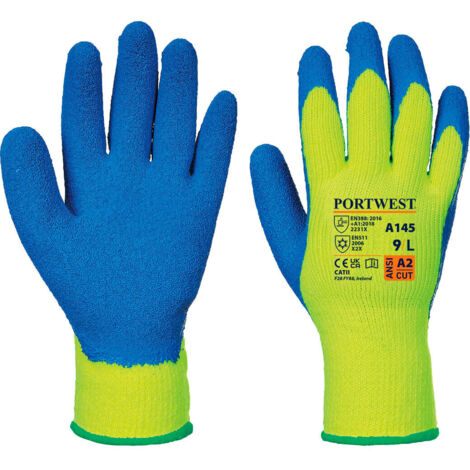 Gant Cold Grip  couleur : Jaune/Bleu taille M - PORTWEST