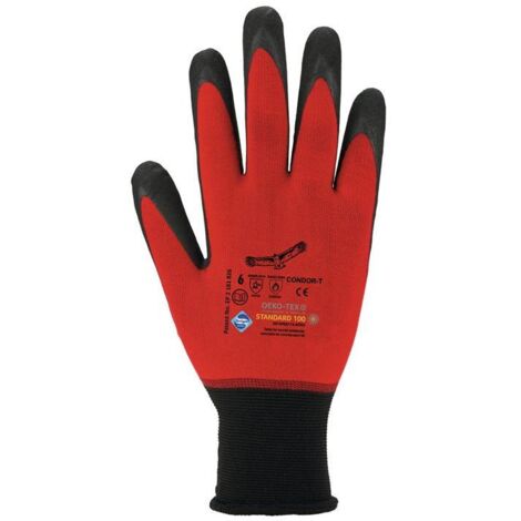 Gant Condor Taille 9 rouge nylon / élasthanne avec nitrile micropor EN 388 EN 407