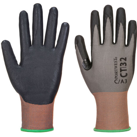 Gant Coupure CT MR18 Micro Mousse Nitrile couleur : Gris/Noir taille S - PORTWEST