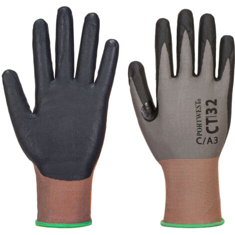 Gant Coupure Ct Mr18 Micro Mousse Nitrile Couleur : Gris/noir Taille Xl - Portwest