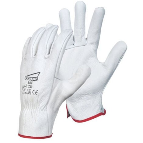 Gant cuir blanc SINGER tout fleur de bovin - manutention légère à sec - taille 10 - 50F10
