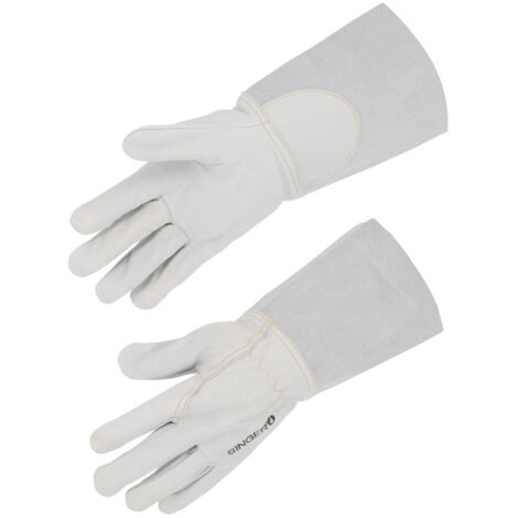 Gant cuir Tout fleur de chèvre Manchette croûte de bovin de 15 cm - SINGER - 51CHV  T8
