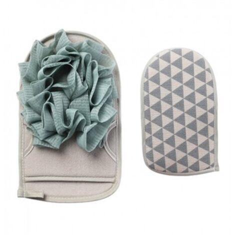 Gant de bain double face - vert 1 pièce