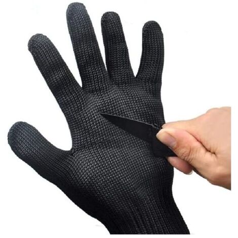 Gant de coupe de niveau 5 résistant aux coupures en fil métallique durable antirouille fiable pour la cuisine, le travail du bois, le jardinage