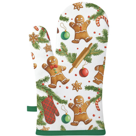 Gant de cuisine biscuits de Noël  18 x 30 cm