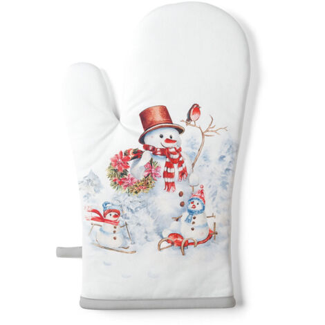 Gant de cuisine bonshommes de neige  18 x 30 cm