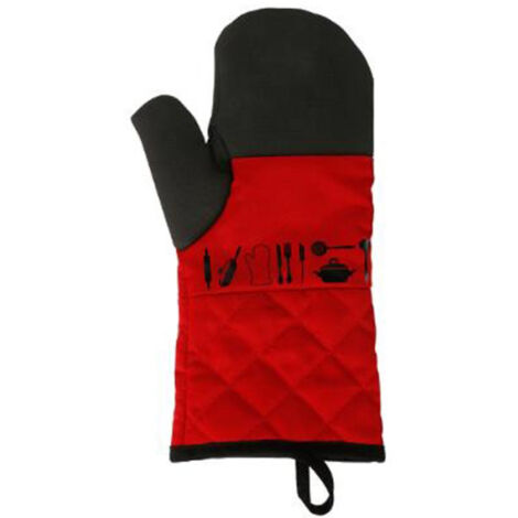 Gant de Cuisine Néoprène "Pix" 31cm Noir & Rouge